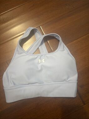 Under Armour Pale Blue Crossback Sports Bra with Built-In Band
